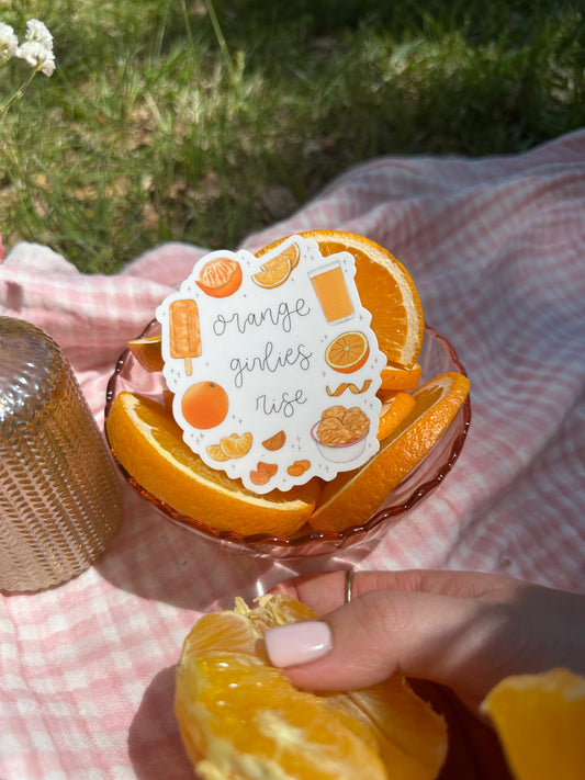 Orange Girlies Rise Sticker