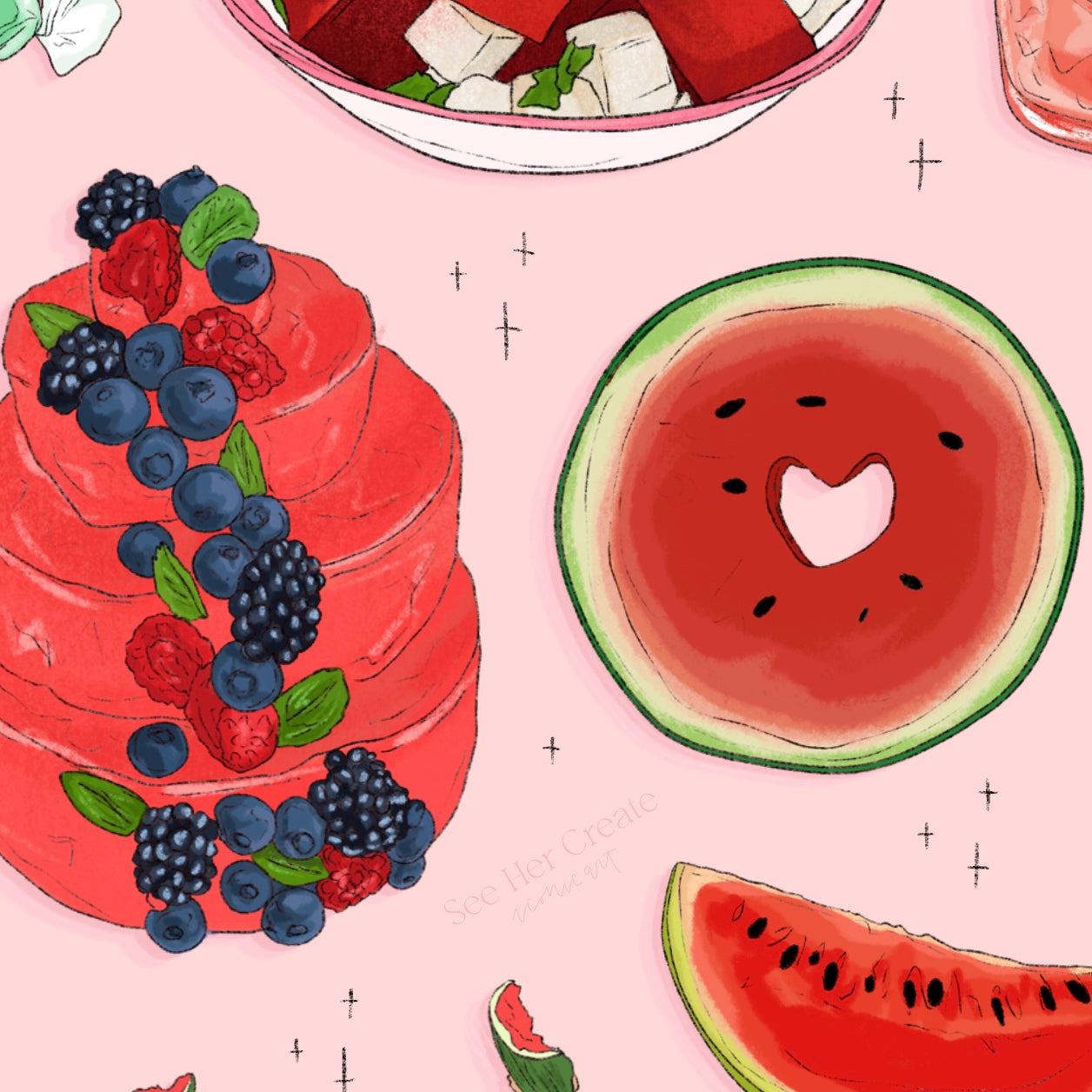 Watermelon Girlies Rise - Phone Wallpaper Tip