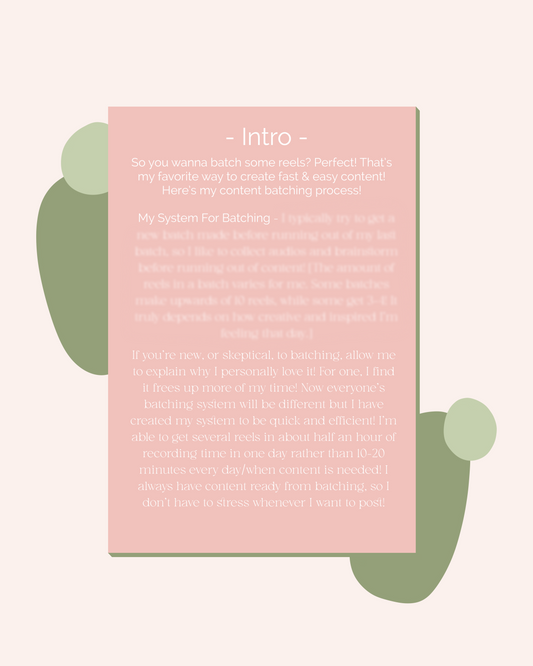 So you wanna batch some reels?