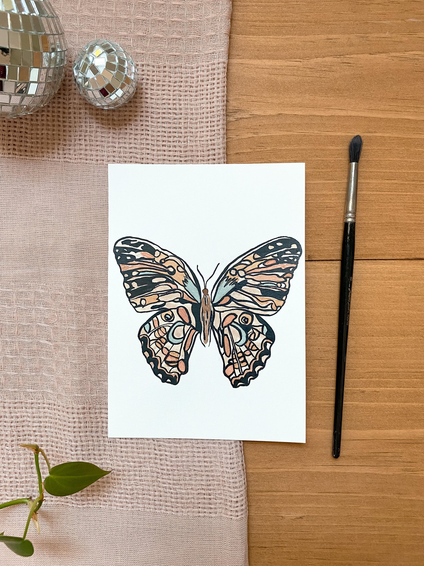 Muted Butterfly 5x7 Original Painting