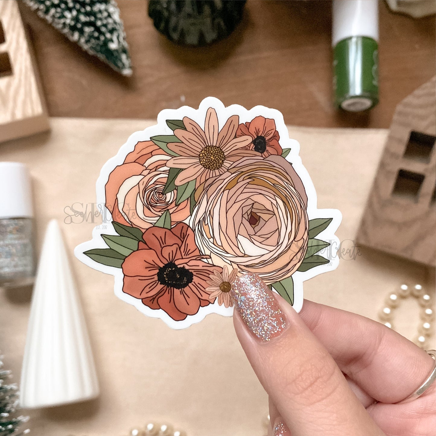 Pink Florals Sticker