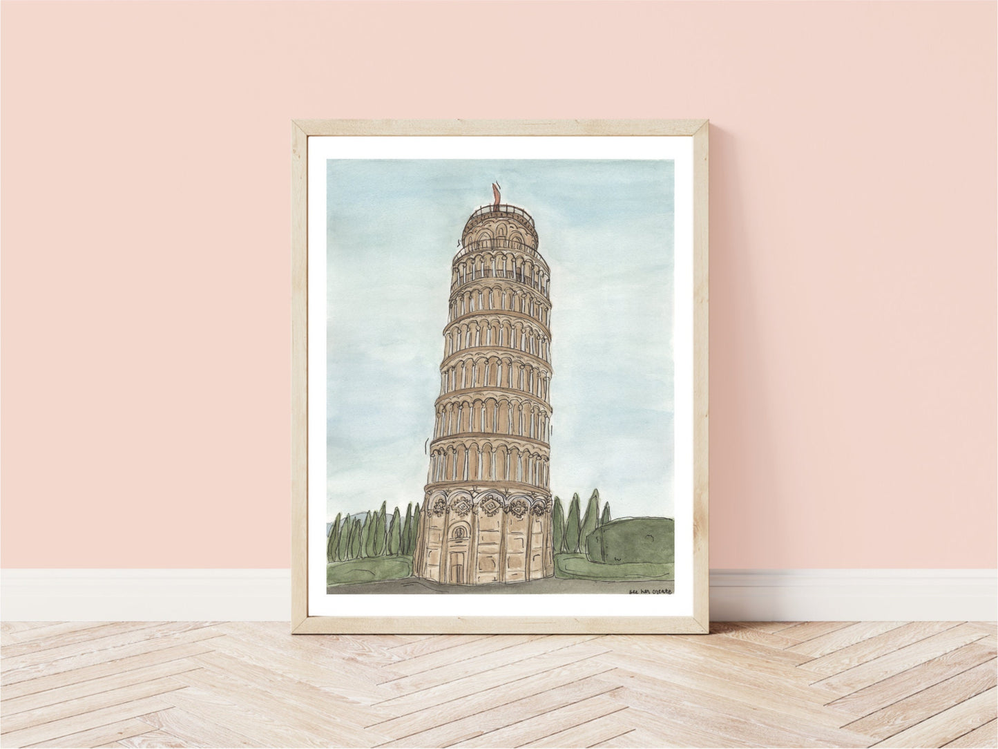 Pisa, Italy Watercolor | Digital Download | 8" x 10"