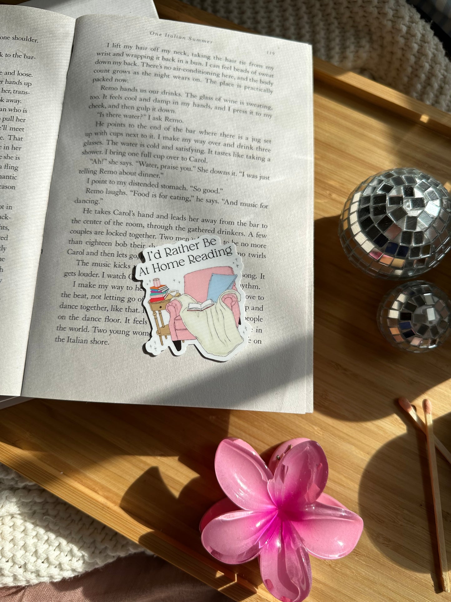 I'd Rather Be At Home Reading Sticker