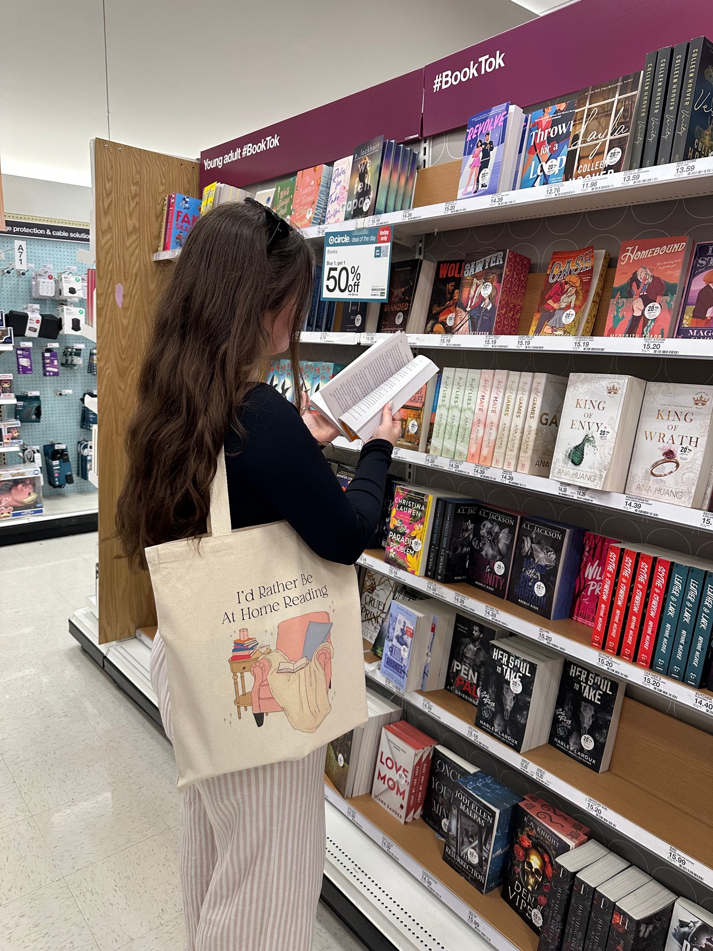I'd Rather Be At Home Reading Tote