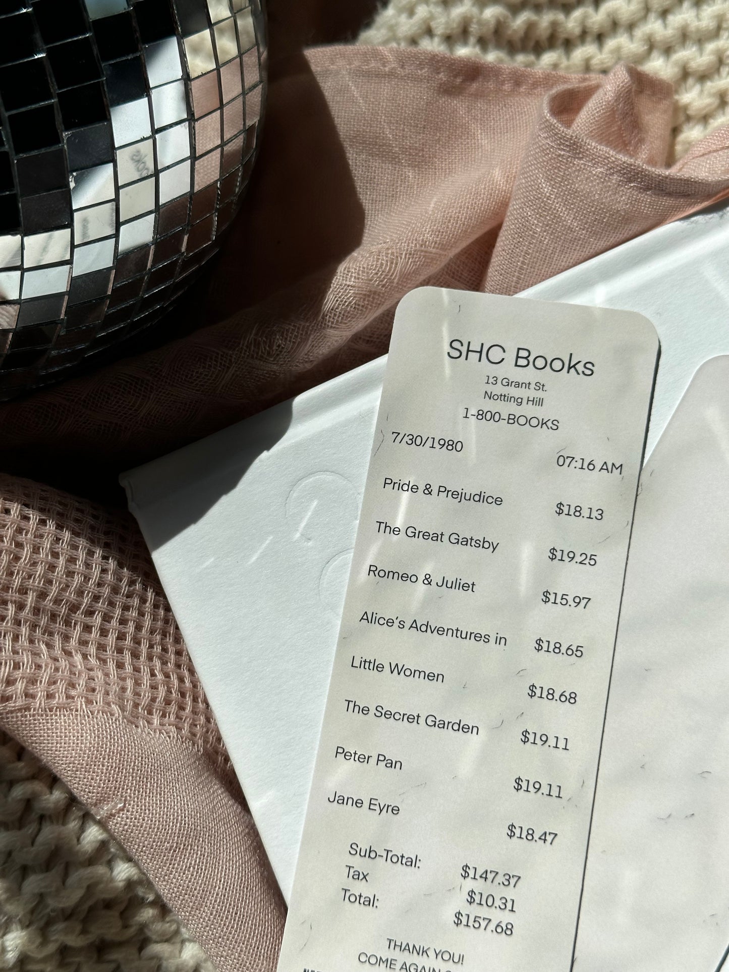 Receipt Bookmark