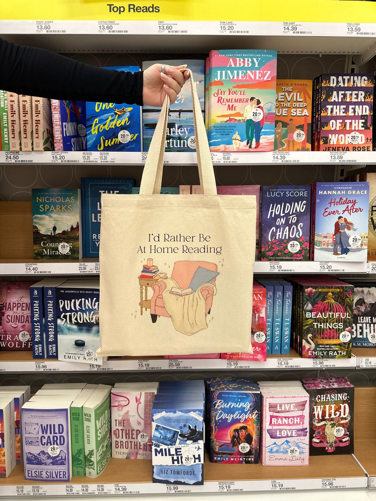 I'd Rather Be At Home Reading Tote