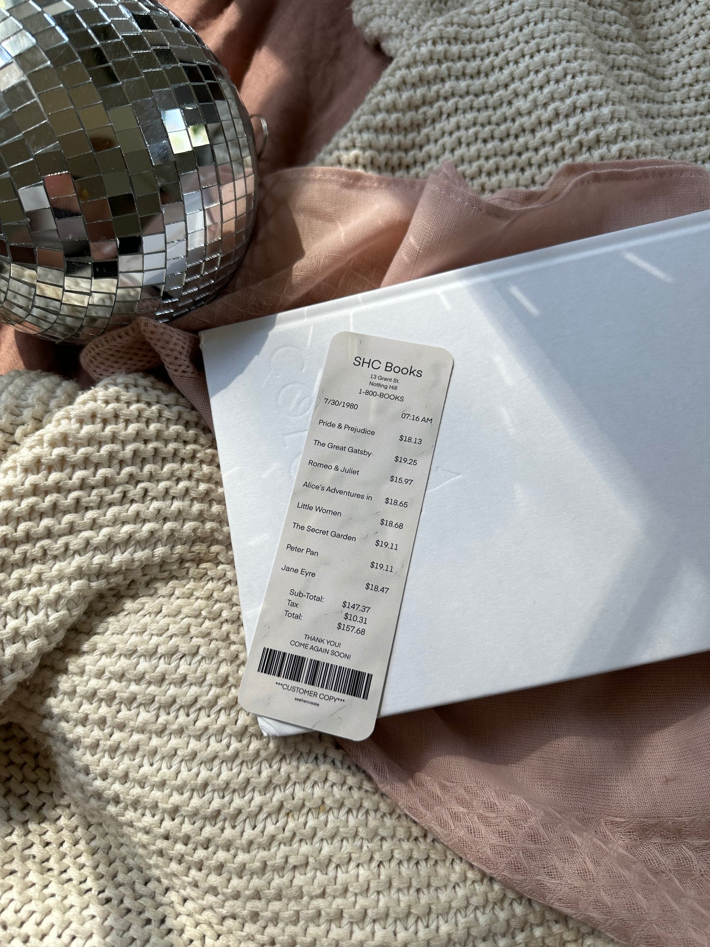 Receipt Bookmark