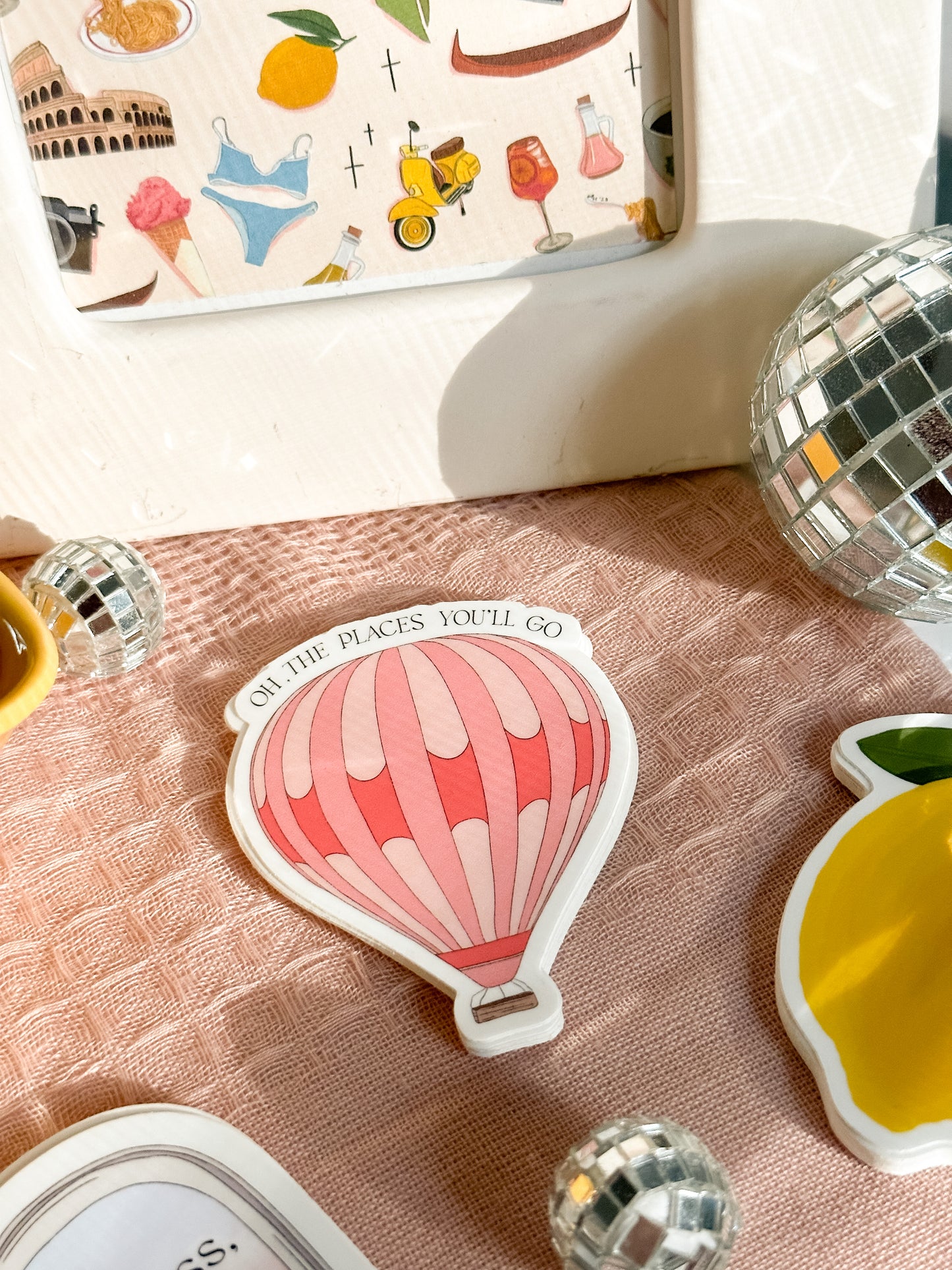 'Oh, The Places You'll Go' Hot Air Balloon Sticker