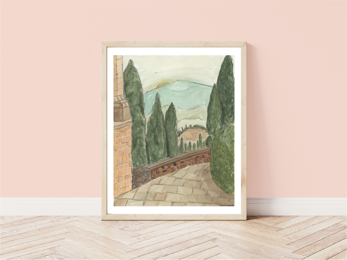 Tuscany, Italy Watercolor | Digital Download | 8" x 10"