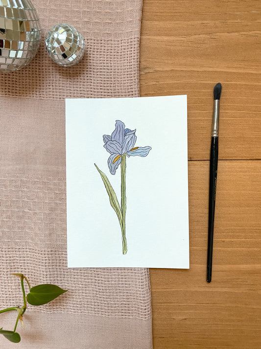 A Lonely Iris 5x7 Original Painting