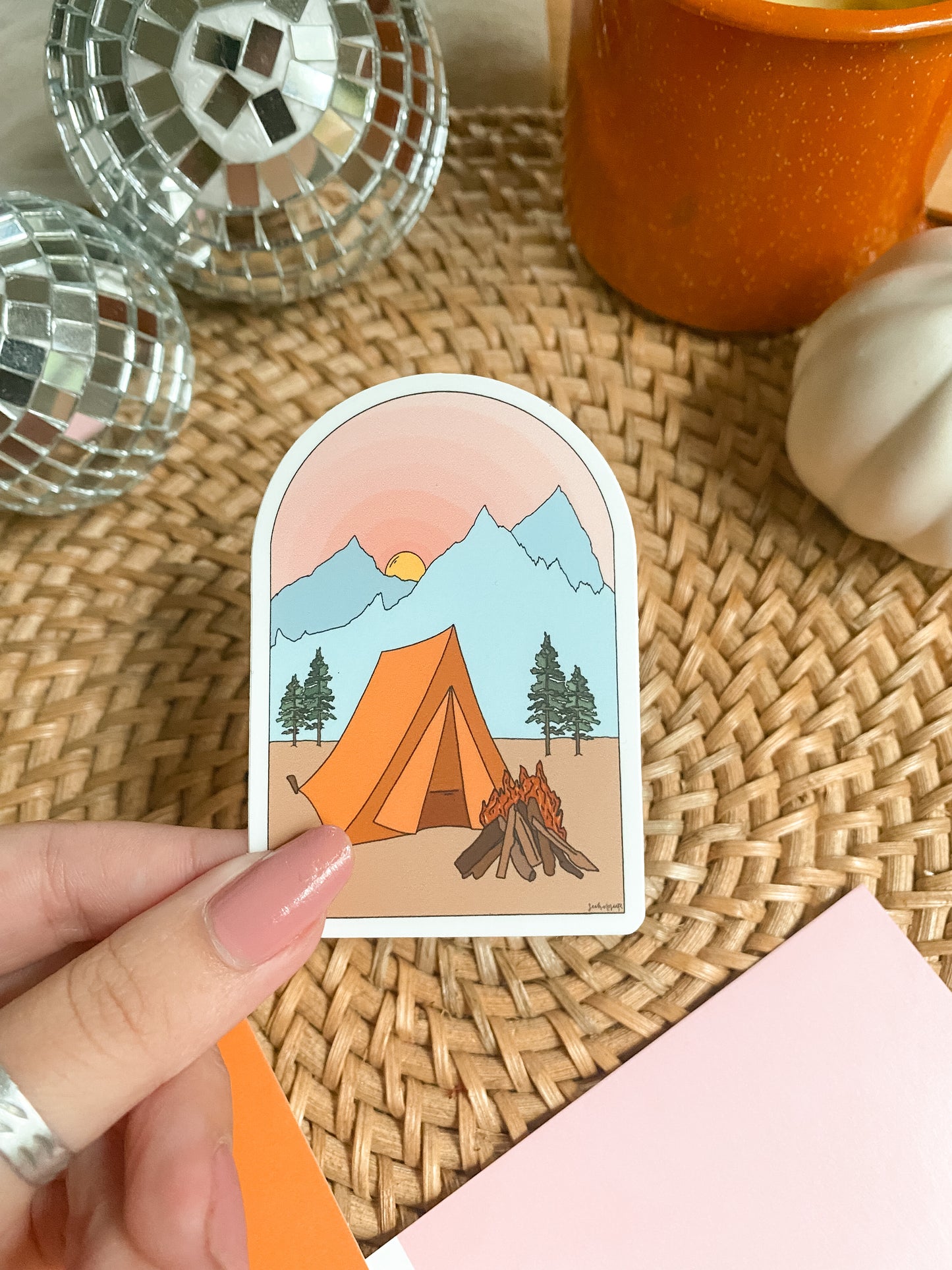 Camping Scene Sticker