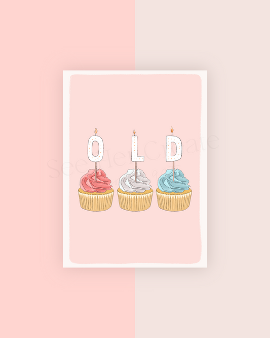 Old Birthday Card | A7 Card Download