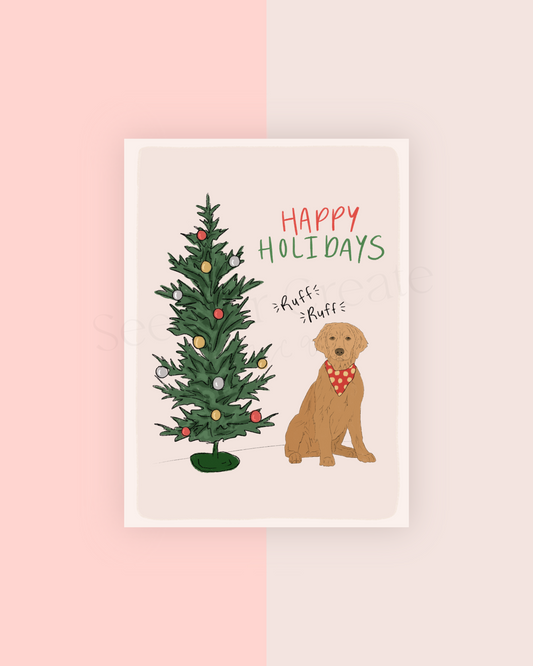 Dog - Happy Holidays | A7 Card Download