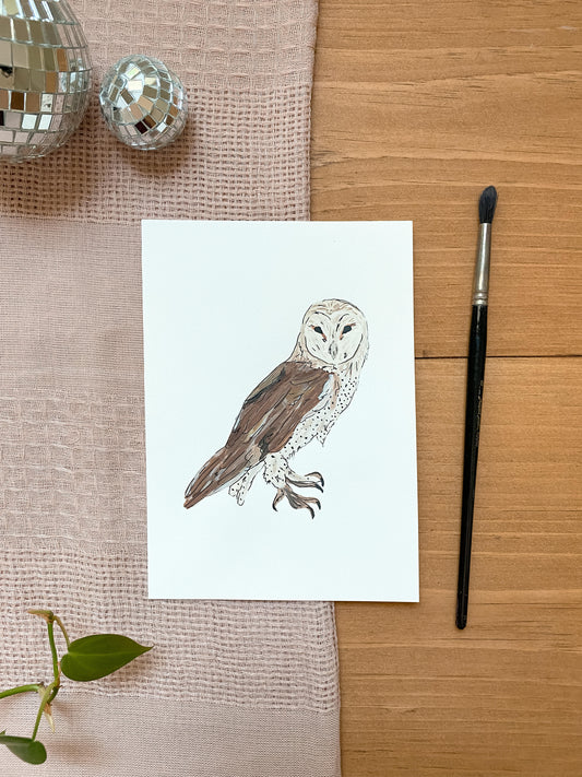 Barn Owl 5x7 Original Painting