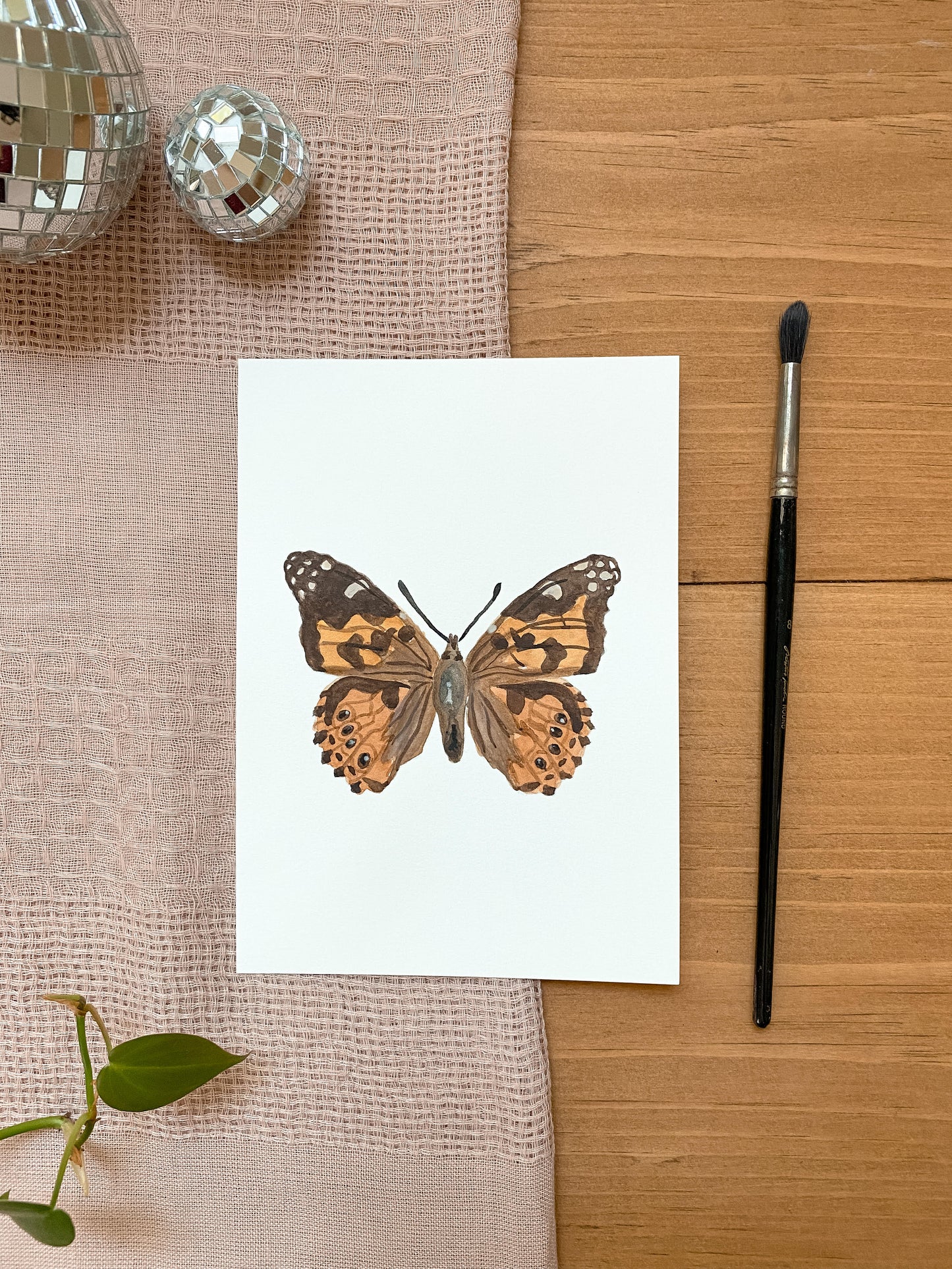 Painted Lady Butterfly 5x7 Original Painting