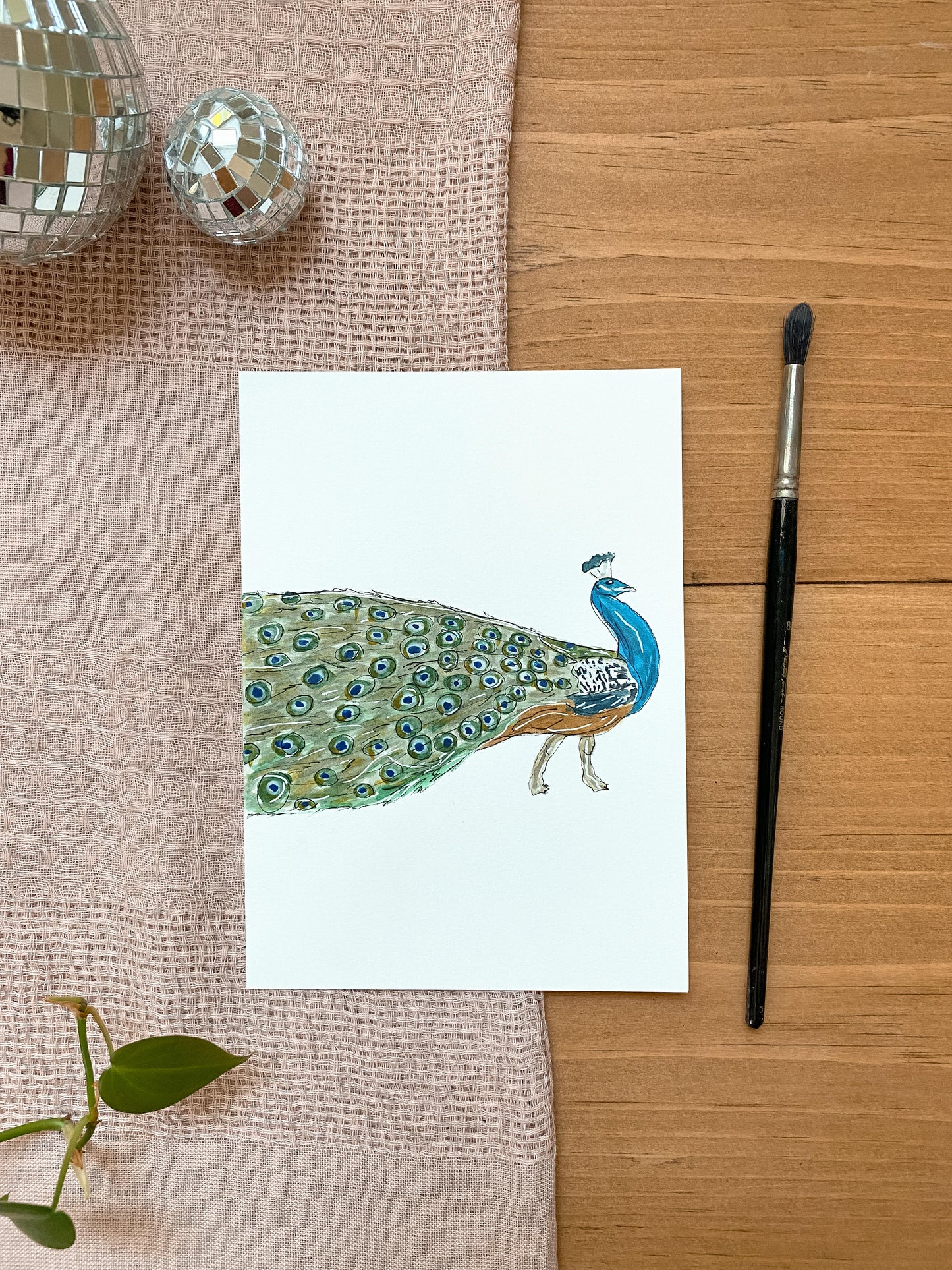 Azul [Peacock] 5x7 Original Painting