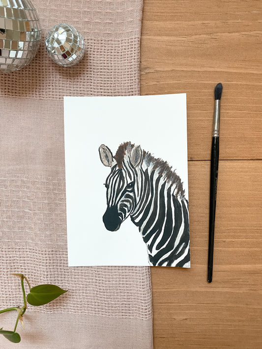 Zebra 5x7 Original Painting